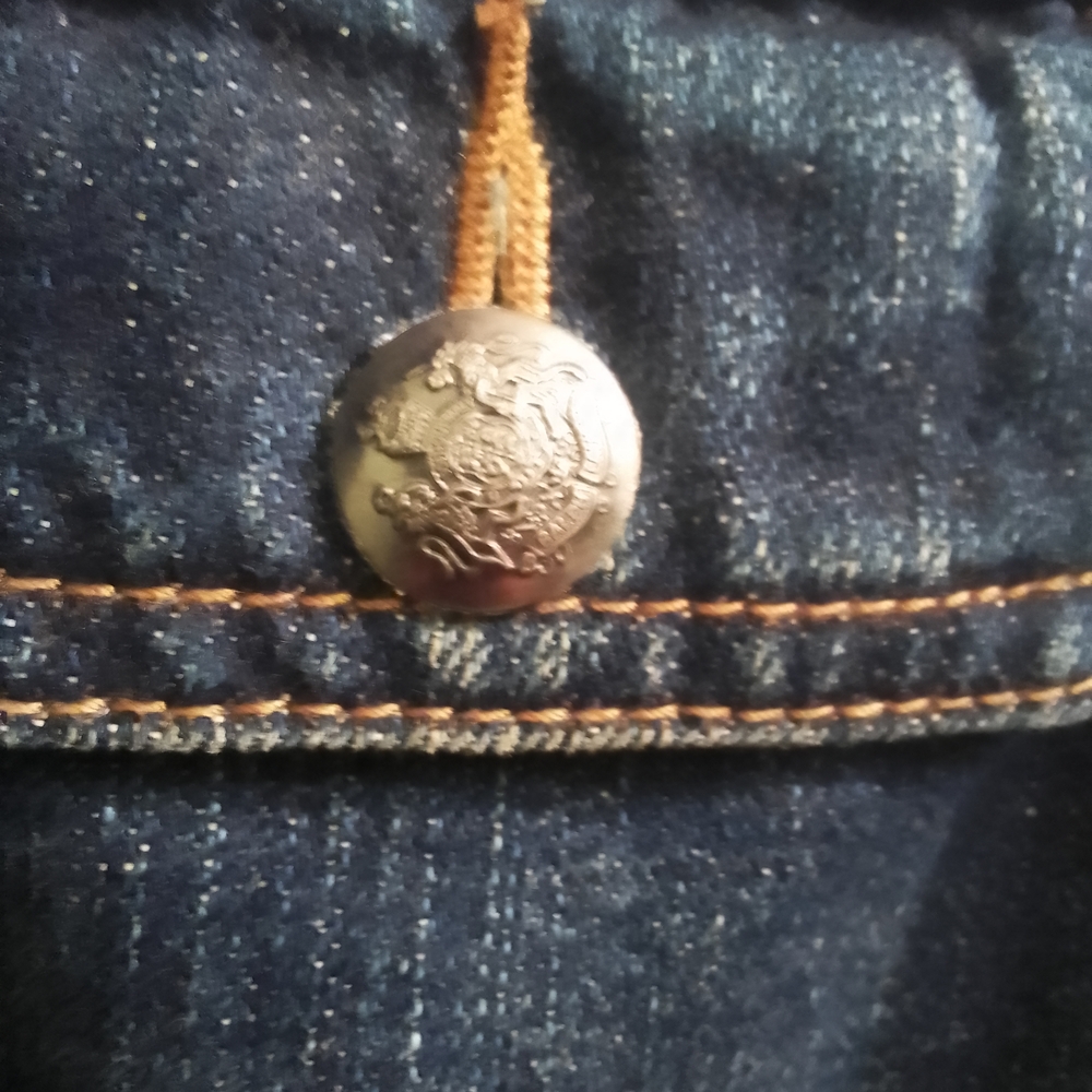Woman's LRL Lauren Jeans Co. Ralph Lauren Denim Belted Jacket Dark Blue Harbor L - Picture 4 of 12